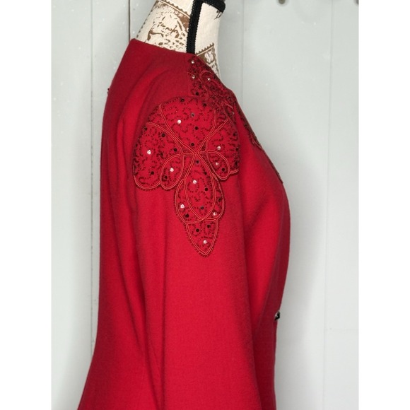 Nolan Miller Vintage Wool Bead Sequin 3-piece Skirt Suit SET matador size 10 - Picture 5 of 16